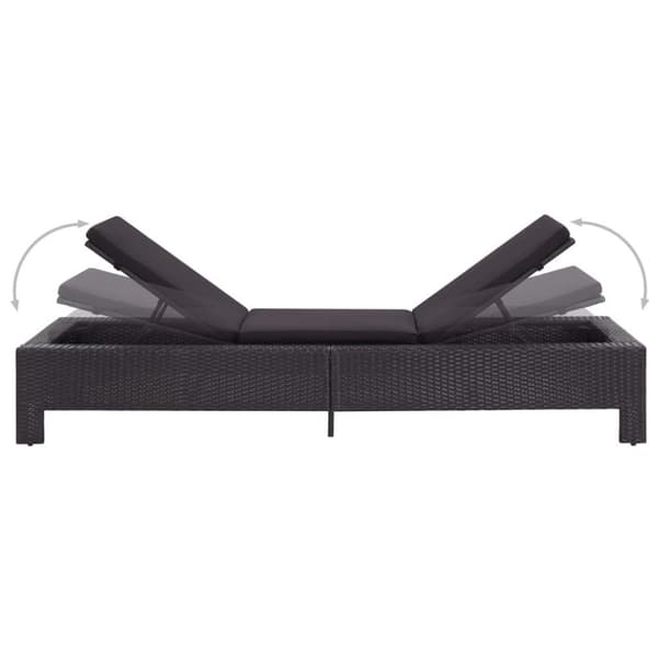 vidaXL solseng med hynde polyrattan sort