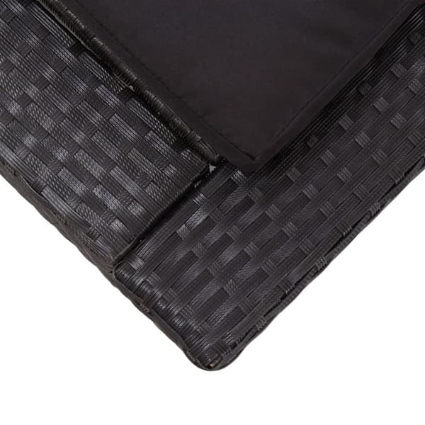 vidaXL solseng med hynde polyrattan sort