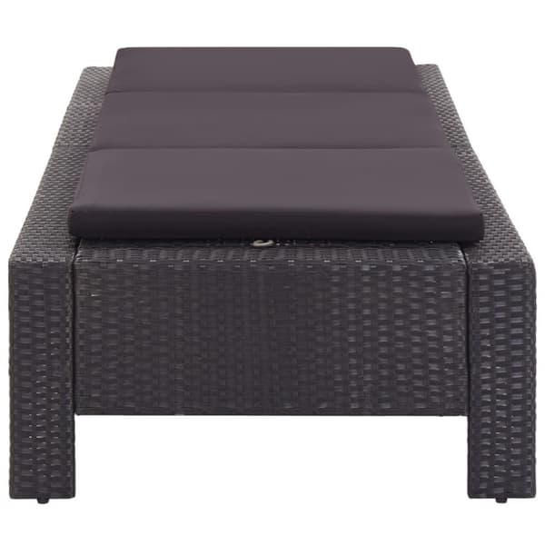 vidaXL solseng med hynde polyrattan sort