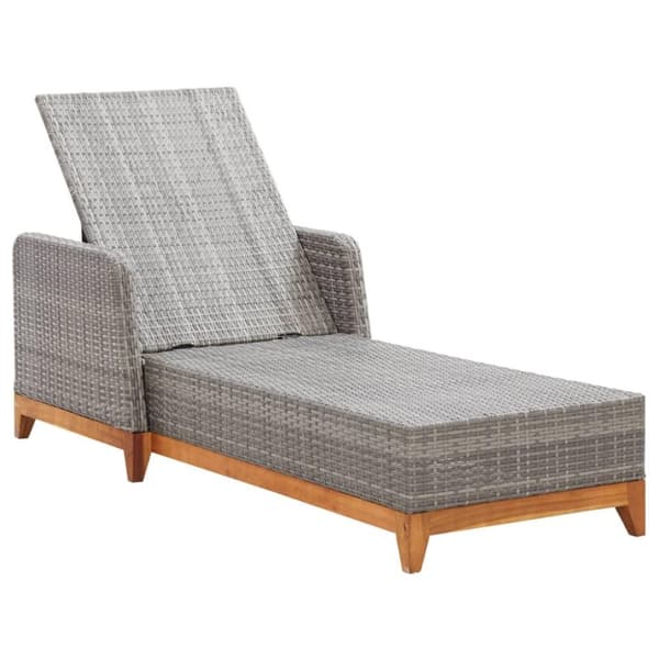 vidaXL liggestol polyrattan og massivt akacietræ grå