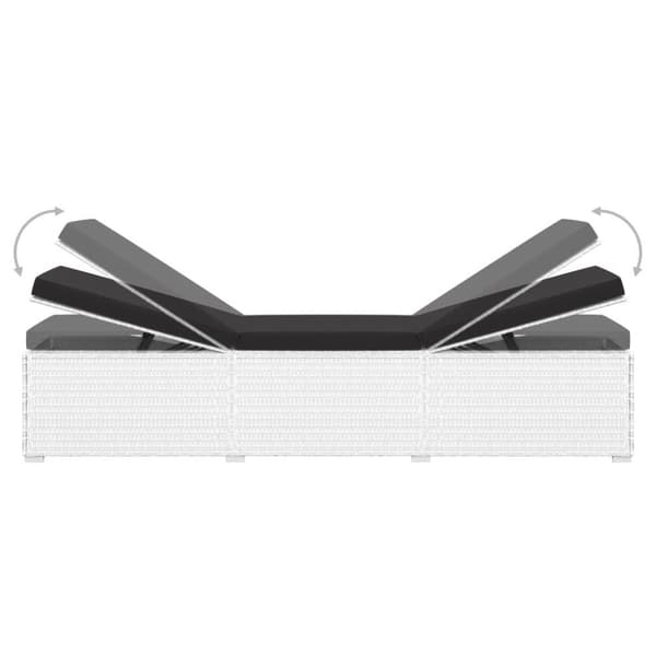 vidaXL liggestol med hynde og tebord polyrattan hvid