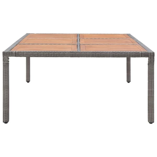 vidaXL havebord 200x150x74 cm polyrattan og akacietræ grå