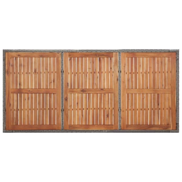 vidaXL havebord 200x150x74 cm polyrattan og akacietræ grå