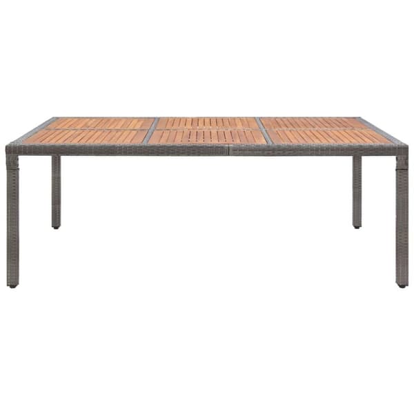 vidaXL havebord 200x150x74 cm polyrattan og akacietræ grå