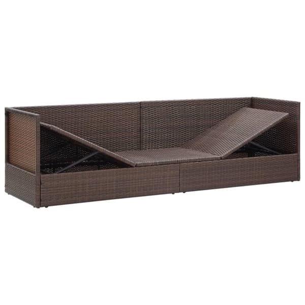 vidaXL haveseng med hynde og puder polyrattan brun