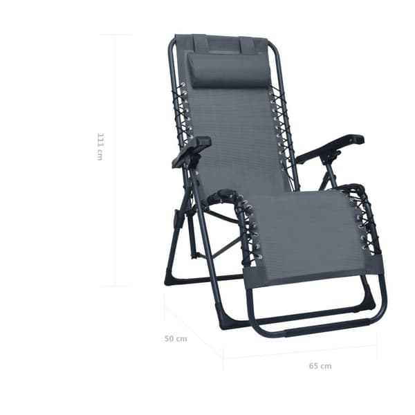 vidaXL foldbar havestol textilene grå