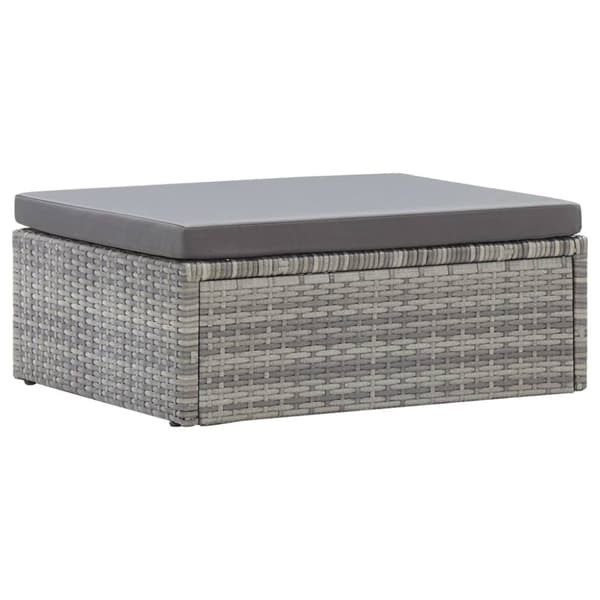 vidaXL solseng med baldakin polyrattan gråmeleret