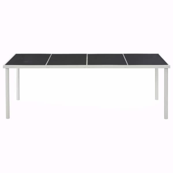 vidaXL havebord i stål 220 x 90 x 74,5 cm sort