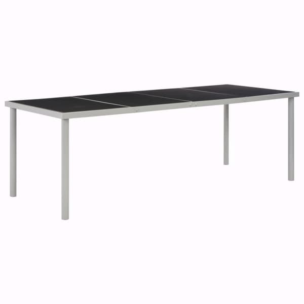 vidaXL havebord i stål 220 x 90 x 74,5 cm sort