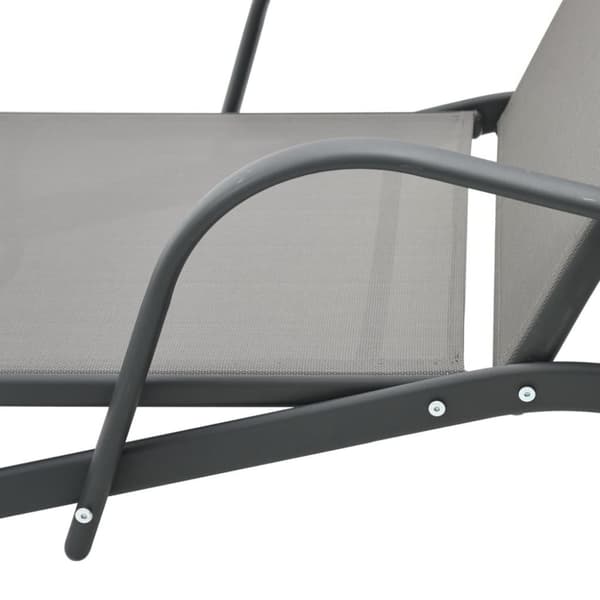 vidaXL liggestole 2 stk. med bord textilene og stål