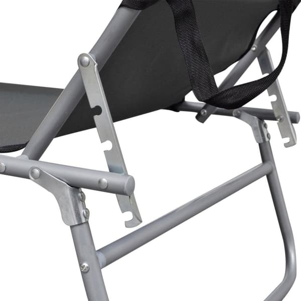 vidaXL foldbar liggestol med baldakin aluminium grå