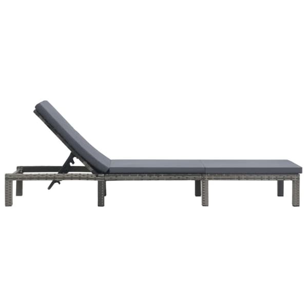vidaXL Solsäng med dyna konstrotting antracit
