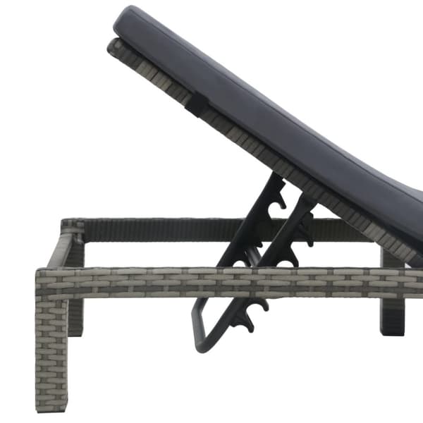 vidaXL Solsäng med dyna konstrotting antracit
