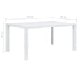 Miniatyrbilde 5 av 5: vidaXL Hagebord hvit 150x90x72 cm plast rottingdesign