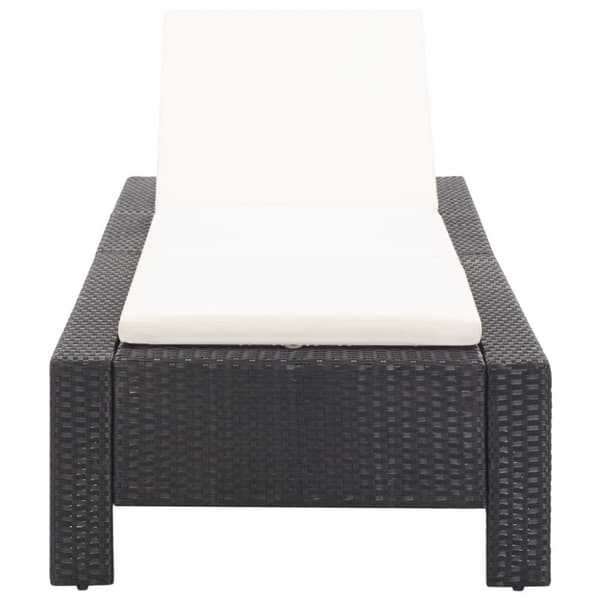 vidaXL solseng med hynde polyrattan sort