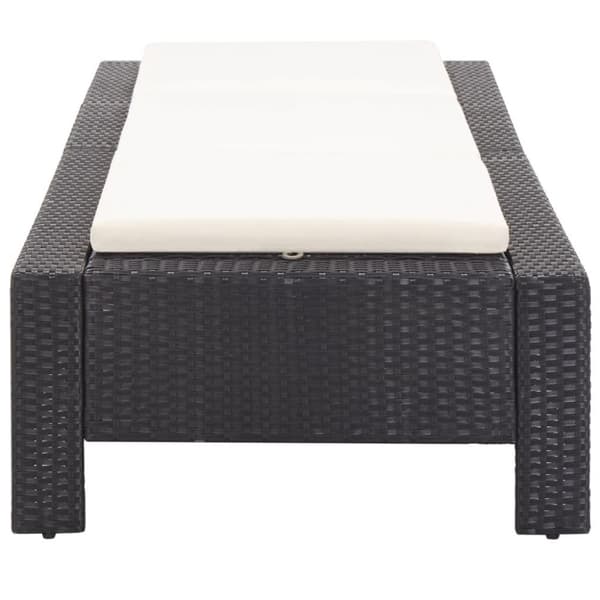 vidaXL solseng med hynde polyrattan sort