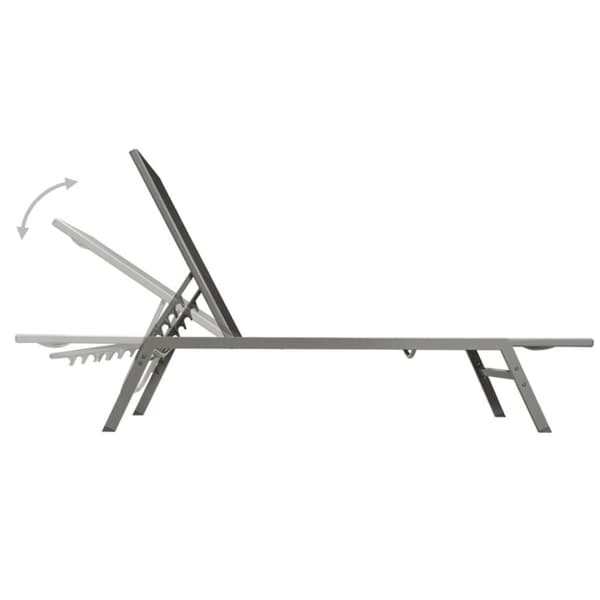 vidaXL Solsängar 2 st med bord stål och textilene svart