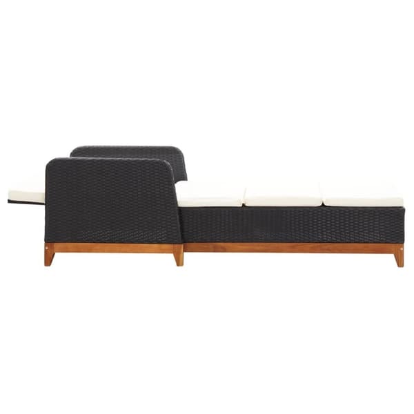 vidaXL liggestol polyrattan og massivt akacietræ sort