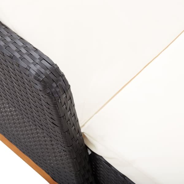 vidaXL liggestol polyrattan og massivt akacietræ sort
