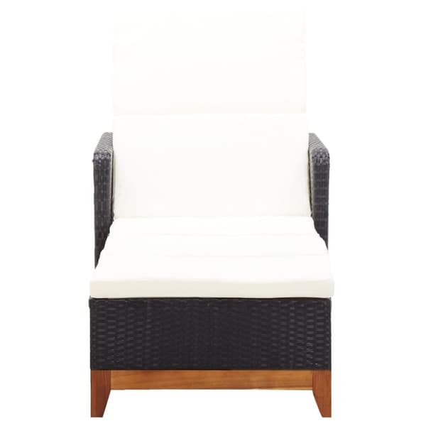 vidaXL liggestol polyrattan og massivt akacietræ sort