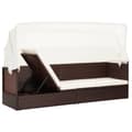 Miniatyrbillede 4 af 8: vidaXL havesofa med baldakin polyrattan brun