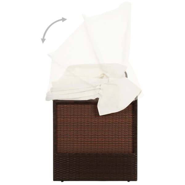 vidaXL havesofa med baldakin polyrattan brun