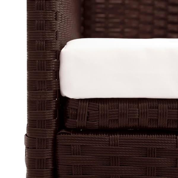 vidaXL havesofa med baldakin polyrattan brun
