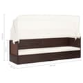 Miniatyrbillede 8 af 8: vidaXL havesofa med baldakin polyrattan brun
