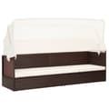 Miniatyrbillede 1 af 8: vidaXL havesofa med baldakin polyrattan brun