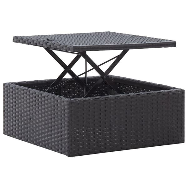 vidaXL solseng med baldakin polyrattan sort