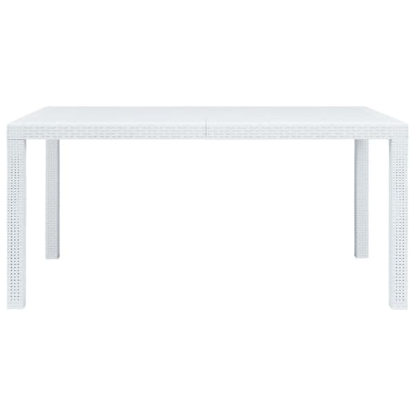 vidaXL havebord hvid 150 x 90 x 72 cm plastik rattanlook