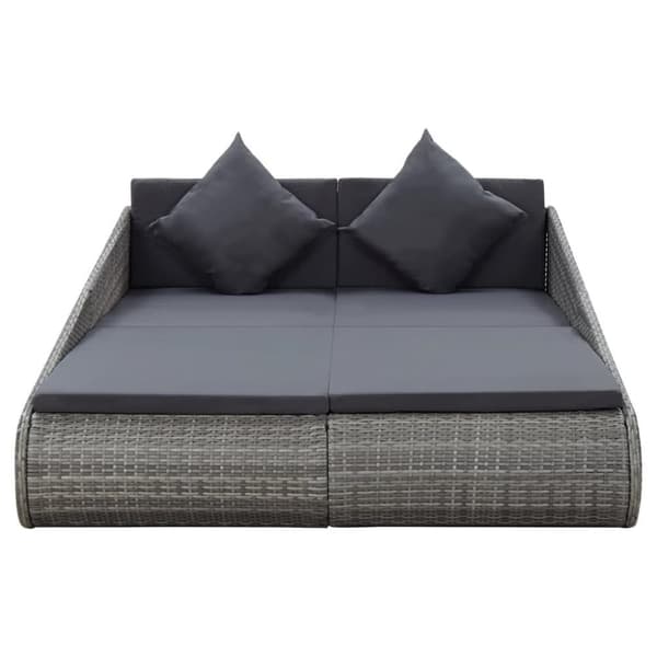vidaXL solseng 110x200 cm polyrattan grå