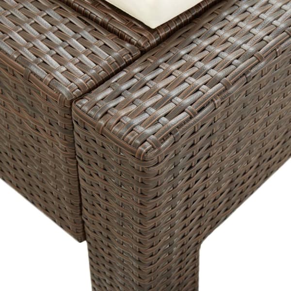 vidaXL 2-personers solseng med hynde polyrattan brun