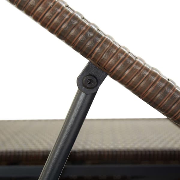 vidaXL 2-personers solseng med hynde polyrattan brun