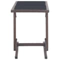 Miniatyrbillede 3 af 6: vidaXL havebord 110 x 53 x 72 cm brun glas og poliratanas