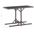 Miniatyrbillede 6 af 6: vidaXL havebord 110 x 53 x 72 cm brun glas og poliratanas
