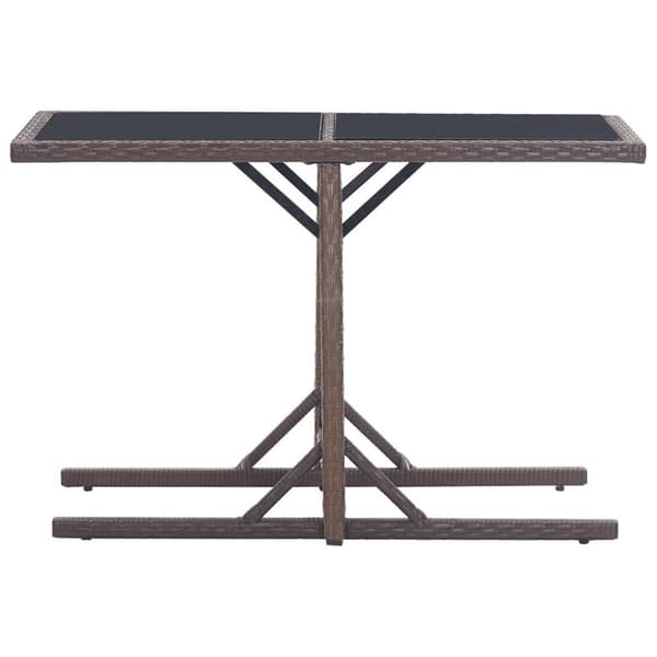 vidaXL havebord 110 x 53 x 72 cm brun glas og poliratanas