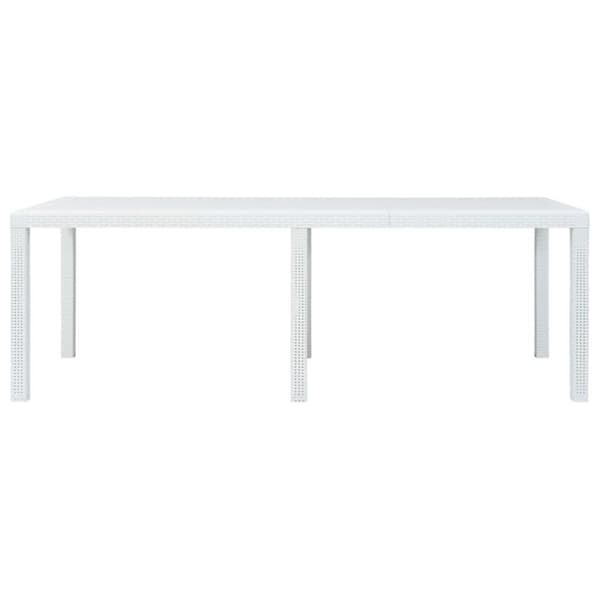 vidaXL havebord 220x90x72 cm plastik rattan-look hvid