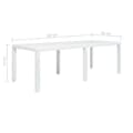Miniatyrbillede 5 af 5: vidaXL havebord 220x90x72 cm plastik rattan-look hvid