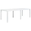 Miniatyrbillede 1 af 5: vidaXL havebord 220x90x72 cm plastik rattan-look hvid