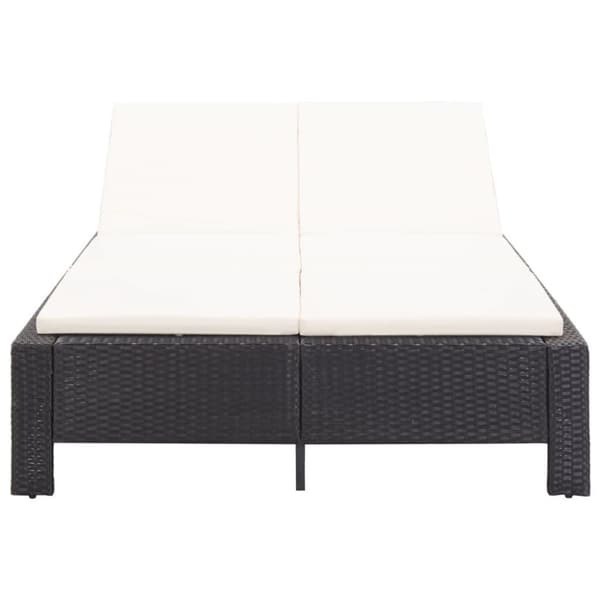 vidaXL 2-personers solseng med hynde polyrattan sort