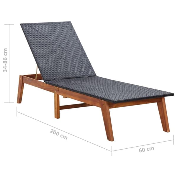 vidaXL Solsäng konstrotting och massivt akaciaträ