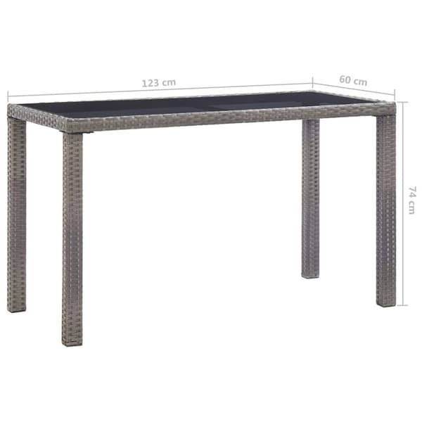 vidaXL Trädgårdsbord antracit 123x60x74 cm konstrotting