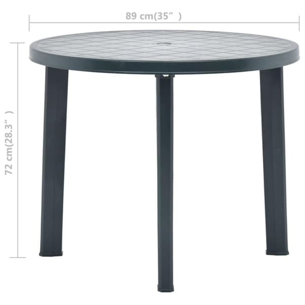 vidaXL havebord 89 cm plastik grøn