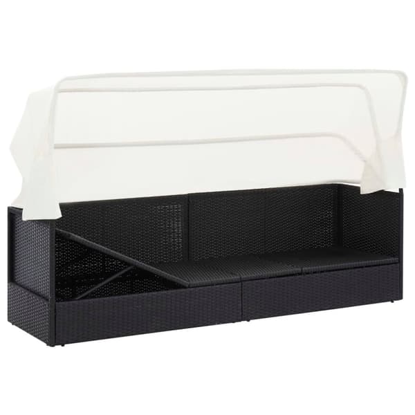 vidaXL havesofa med baldakin polyrattan sort