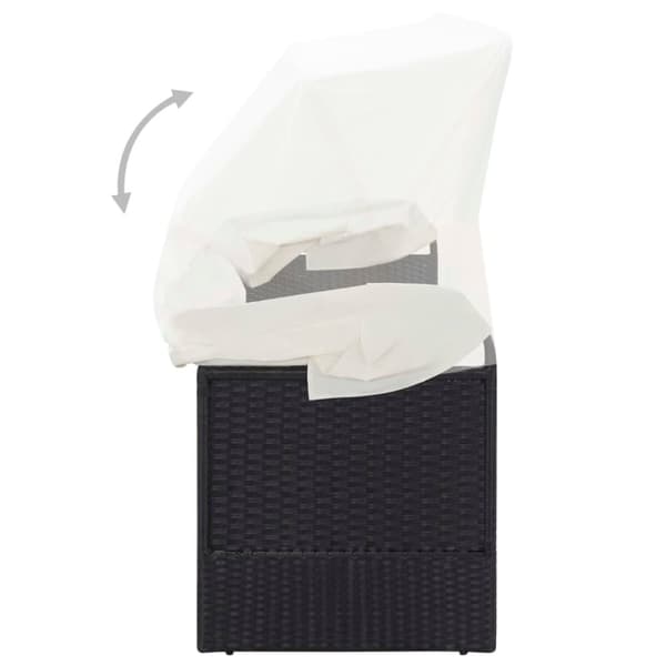 vidaXL havesofa med baldakin polyrattan sort