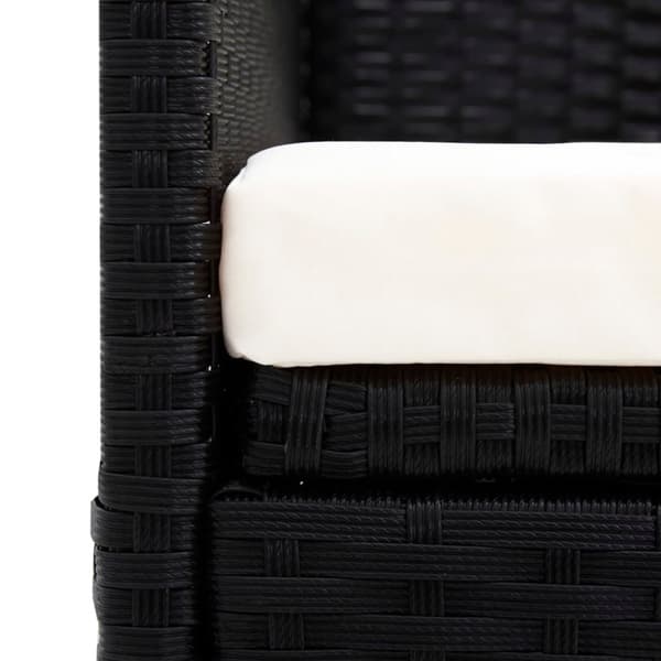 vidaXL havesofa med baldakin polyrattan sort