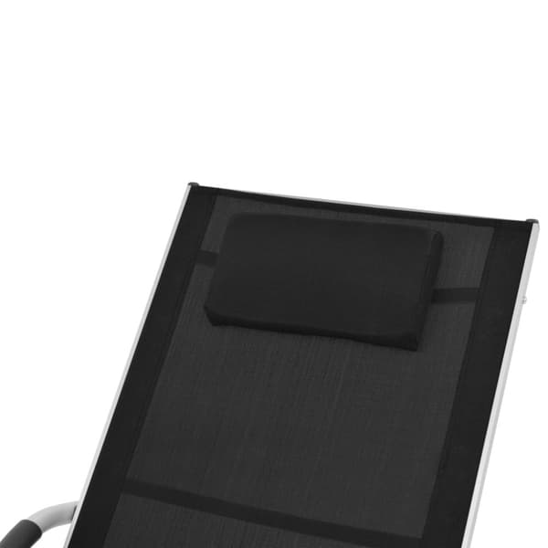 vidaXL liggestol med pude aluminium og textilene sort