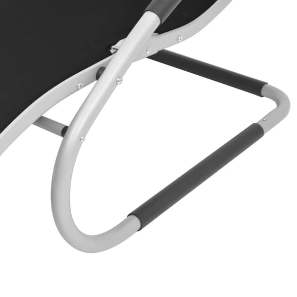 vidaXL liggestol med pude aluminium og textilene sort