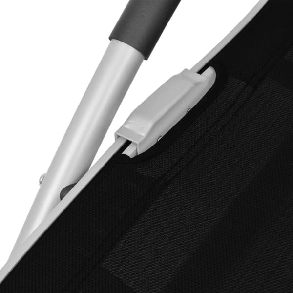 vidaXL liggestol med pude aluminium og textilene sort